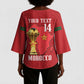 Morocco Football Custom Kimono Sleeve Blouse Atlas Lions Champions African Red Islamic Pattern