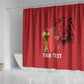 Morocco Football Custom Shower Curtain Atlas Lions Champions African Red Islamic Pattern