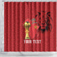 Morocco Football Custom Shower Curtain Atlas Lions Champions African Red Islamic Pattern