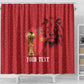 Morocco Football Custom Shower Curtain Atlas Lions Champions African Red Islamic Pattern