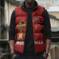 Morocco Football Custom Sleeveless Puffer Jacket Atlas Lions Champions African Red Islamic Pattern