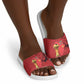 Morocco Football Custom Slide Sandals Atlas Lions Champions African Red Islamic Pattern