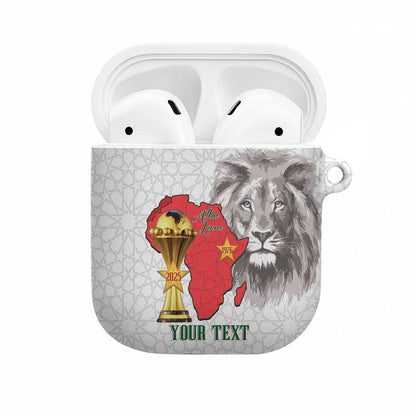 Morocco Football Custom AirPods Case Atlas Lions Champions African White Islamic Pattern