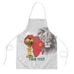 Morocco Football Custom Apron Atlas Lions Champions African White Islamic Pattern