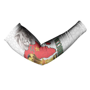 Morocco Football Custom Arm Sleeves Atlas Lions Champions African White Islamic Pattern