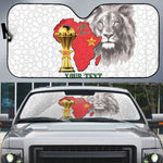 Morocco Football Custom Auto Sun Shade Atlas Lions Champions African White Islamic Pattern