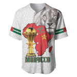 Morocco Football Custom Baseball Jersey Atlas Lions Champions African White Islamic Pattern
