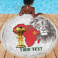 Morocco Football Custom Beach Blanket Atlas Lions Champions African White Islamic Pattern