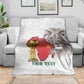 Morocco Football Custom Blanket Atlas Lions Champions African White Islamic Pattern