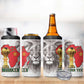 Morocco Football Custom 4 in 1 Can Cooler Tumbler Atlas Lions Champions African White Islamic Pattern