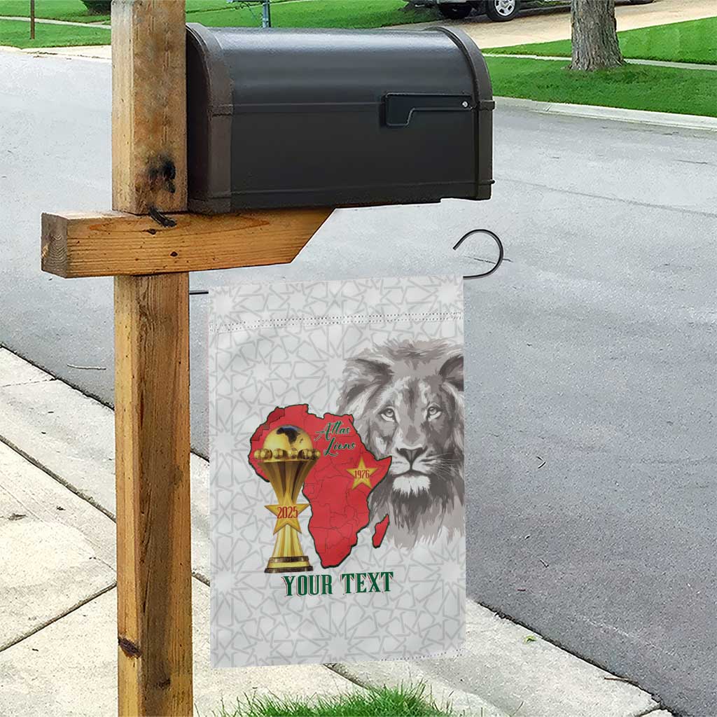 Morocco Football Custom Garden Flag Atlas Lions Champions African White Islamic Pattern