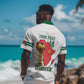 Morocco Football Custom Hawaiian Shirt Atlas Lions Champions African White Islamic Pattern