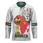 Morocco Football Custom Hockey Jersey Atlas Lions Champions African White Islamic Pattern