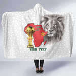 Morocco Football Custom Hooded Blanket Atlas Lions Champions African White Islamic Pattern