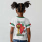 Morocco Football Custom Kid T shirt Atlas Lions Champions African White Islamic Pattern
