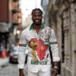 Morocco Football Custom Long Sleeve Button Shirt Atlas Lions Champions African White Islamic Pattern