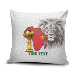 Morocco Football Custom Pillow Cover Atlas Lions Champions African White Islamic Pattern