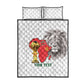 Morocco Football Custom Quilt Bed Set Atlas Lions Champions African White Islamic Pattern