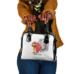 Morocco Football Custom Shoulder Handbag Atlas Lions Champions African White Islamic Pattern