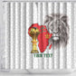 Morocco Football Custom Shower Curtain Atlas Lions Champions African White Islamic Pattern