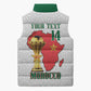Morocco Football Custom Sleeveless Puffer Jacket Atlas Lions Champions African White Islamic Pattern