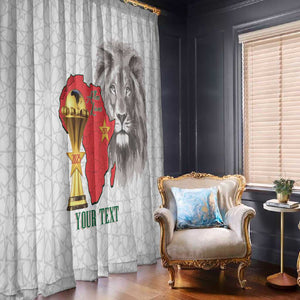 Morocco Football Custom Window Curtain Atlas Lions Champions African White Islamic Pattern