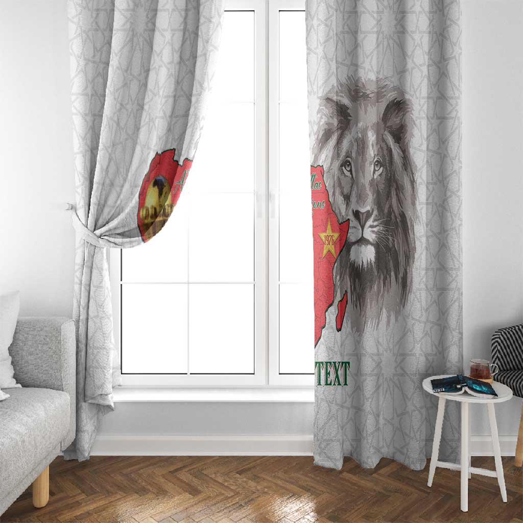 Morocco Football Custom Window Curtain Atlas Lions Champions African White Islamic Pattern