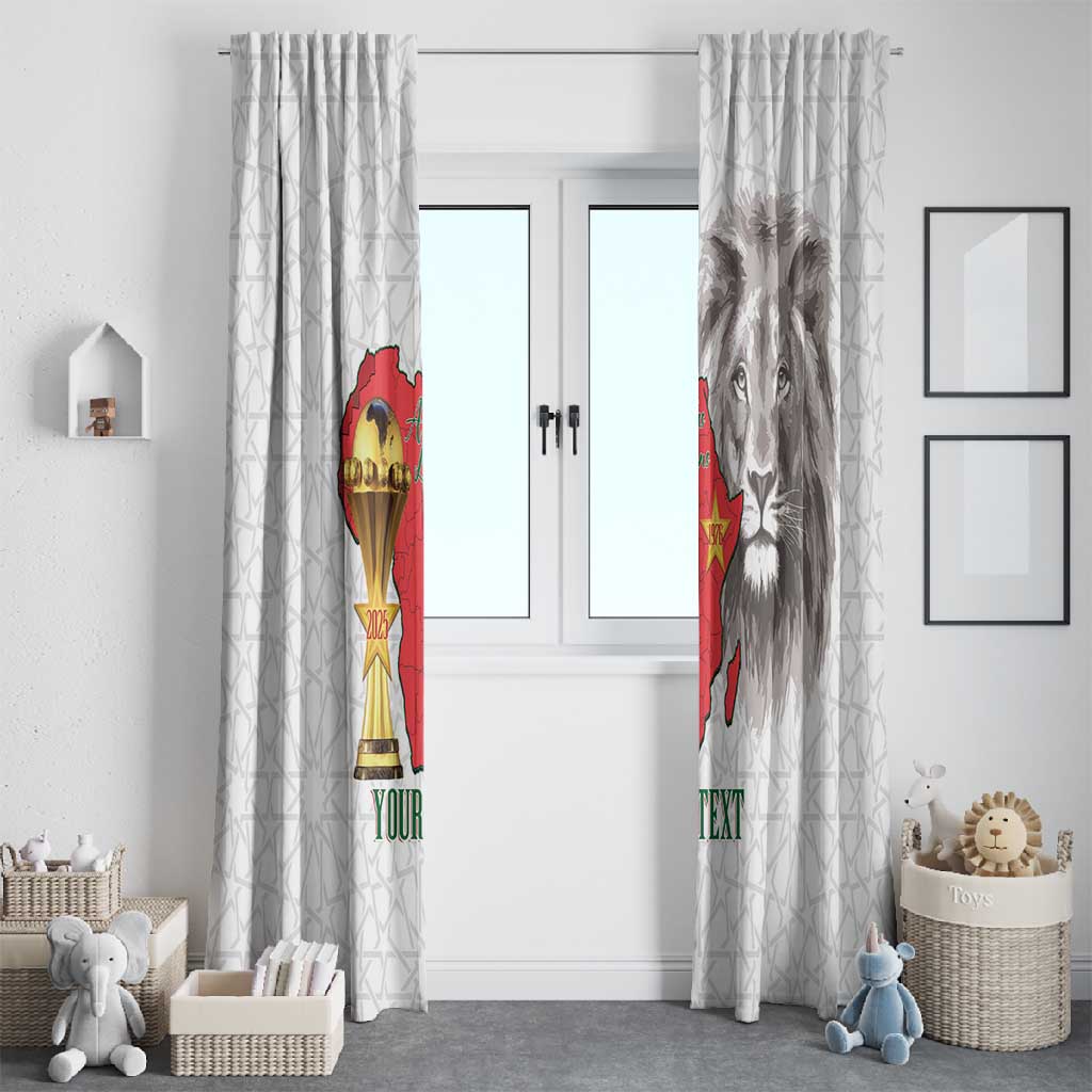 Morocco Football Custom Window Curtain Atlas Lions Champions African White Islamic Pattern