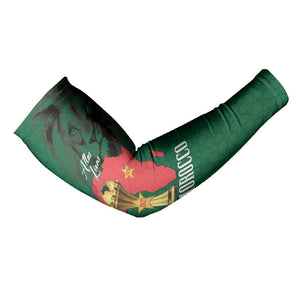 Morocco Football Custom Arm Sleeves Atlas Lions Champions African Green Islamic Pattern