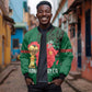 Morocco Football Custom Bomber Jacket Atlas Lions Champions African Green Islamic Pattern