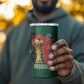 Morocco Football Custom 4 in 1 Can Cooler Tumbler Atlas Lions Champions African Green Islamic Pattern