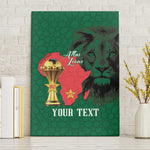 Morocco Football Custom Canvas Wall Art Atlas Lions Champions African Green Islamic Pattern