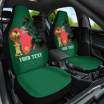 Morocco Football Custom Car Seat Cover Atlas Lions Champions African Green Islamic Pattern