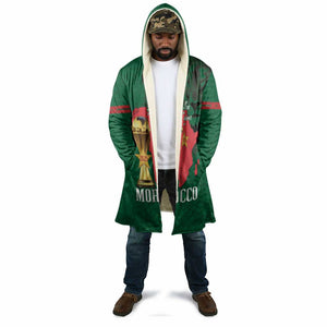 Morocco Football Custom Cloak Atlas Lions Champions African Green Islamic Pattern
