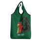 Morocco Football Custom Grocery Bag Atlas Lions Champions African Green Islamic Pattern