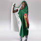 Morocco Football Custom Hooded Blanket Atlas Lions Champions African Green Islamic Pattern