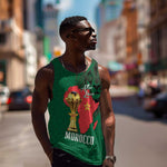 Morocco Football Custom Men Tank Top Atlas Lions Champions African Green Islamic Pattern