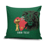 Morocco Football Custom Pillow Cover Atlas Lions Champions African Green Islamic Pattern