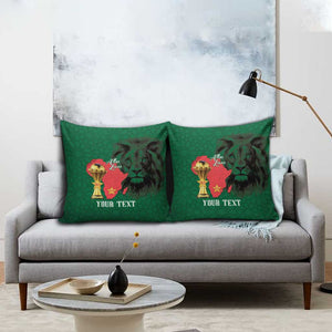 Morocco Football Custom Pillow Cover Atlas Lions Champions African Green Islamic Pattern
