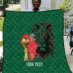 Morocco Football Custom Quilt Atlas Lions Champions African Green Islamic Pattern