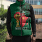 Morocco Football Custom Sleeveless Puffer Jacket Atlas Lions Champions African Green Islamic Pattern
