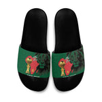 Morocco Football Custom Slide Sandals Atlas Lions Champions African Green Islamic Pattern