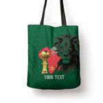 Morocco Football Custom Tote Bag Atlas Lions Champions African Green Islamic Pattern