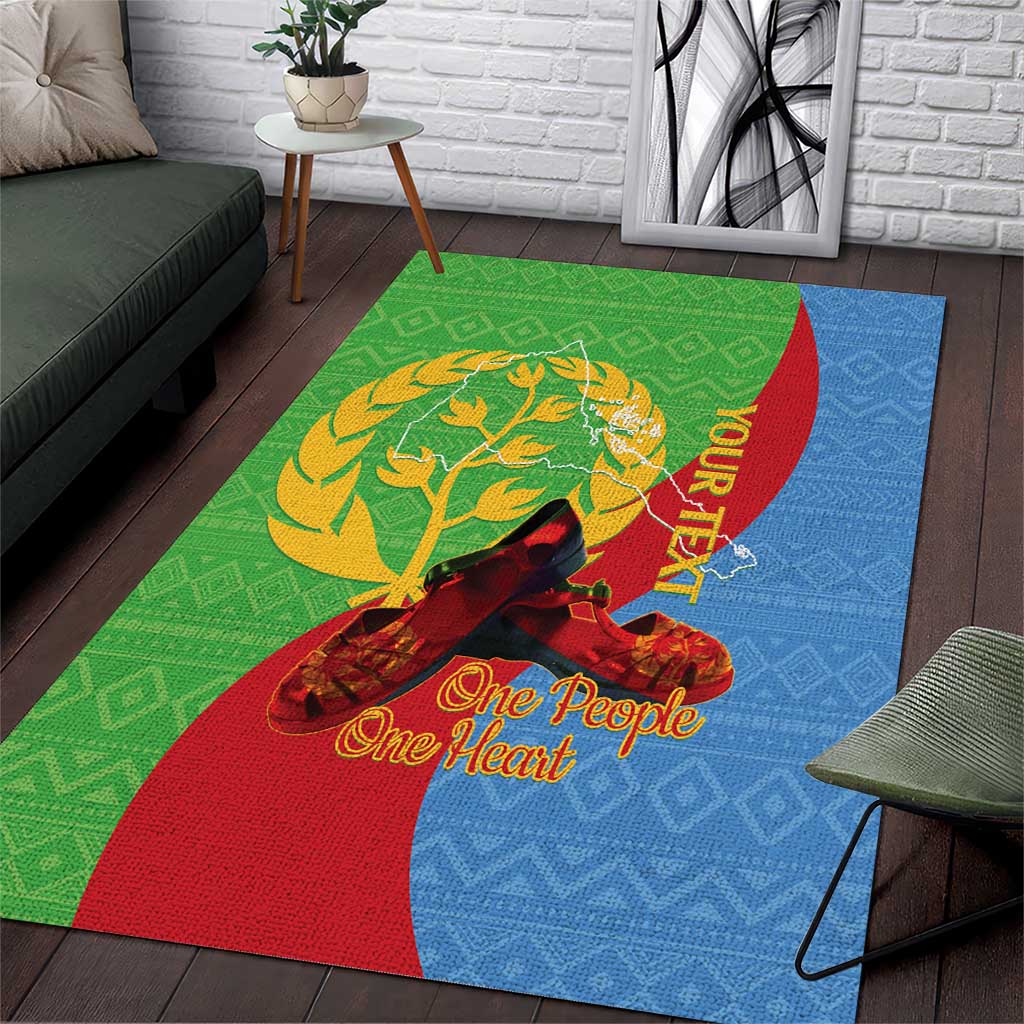 Personalised Eritrea Independence Day Area Rug Shida Shoes Olive Branch African Pattern