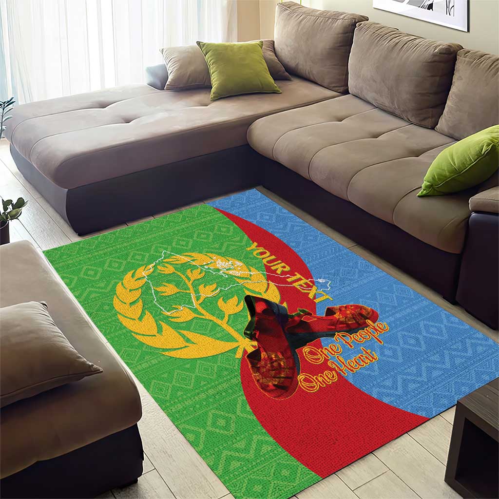 Personalised Eritrea Independence Day Area Rug Shida Shoes Olive Branch African Pattern