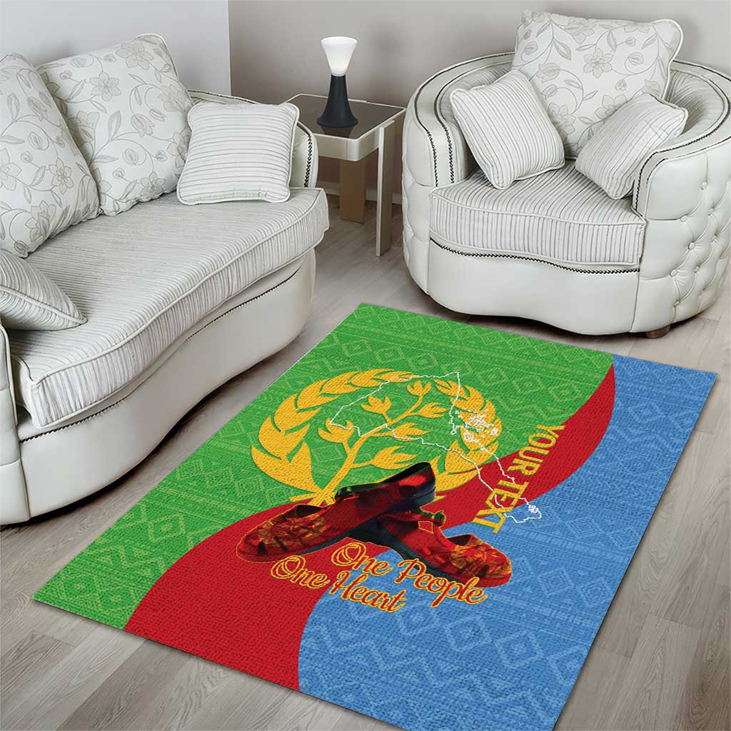 Personalised Eritrea Independence Day Area Rug Shida Shoes Olive Branch African Pattern