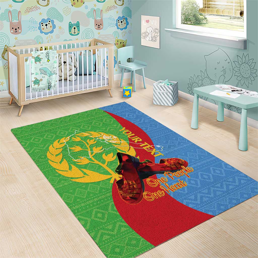 Personalised Eritrea Independence Day Area Rug Shida Shoes Olive Branch African Pattern