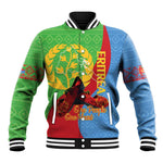 Personalised Eritrea Independence Day Baseball Jacket Shida Shoes Olive Branch African Pattern