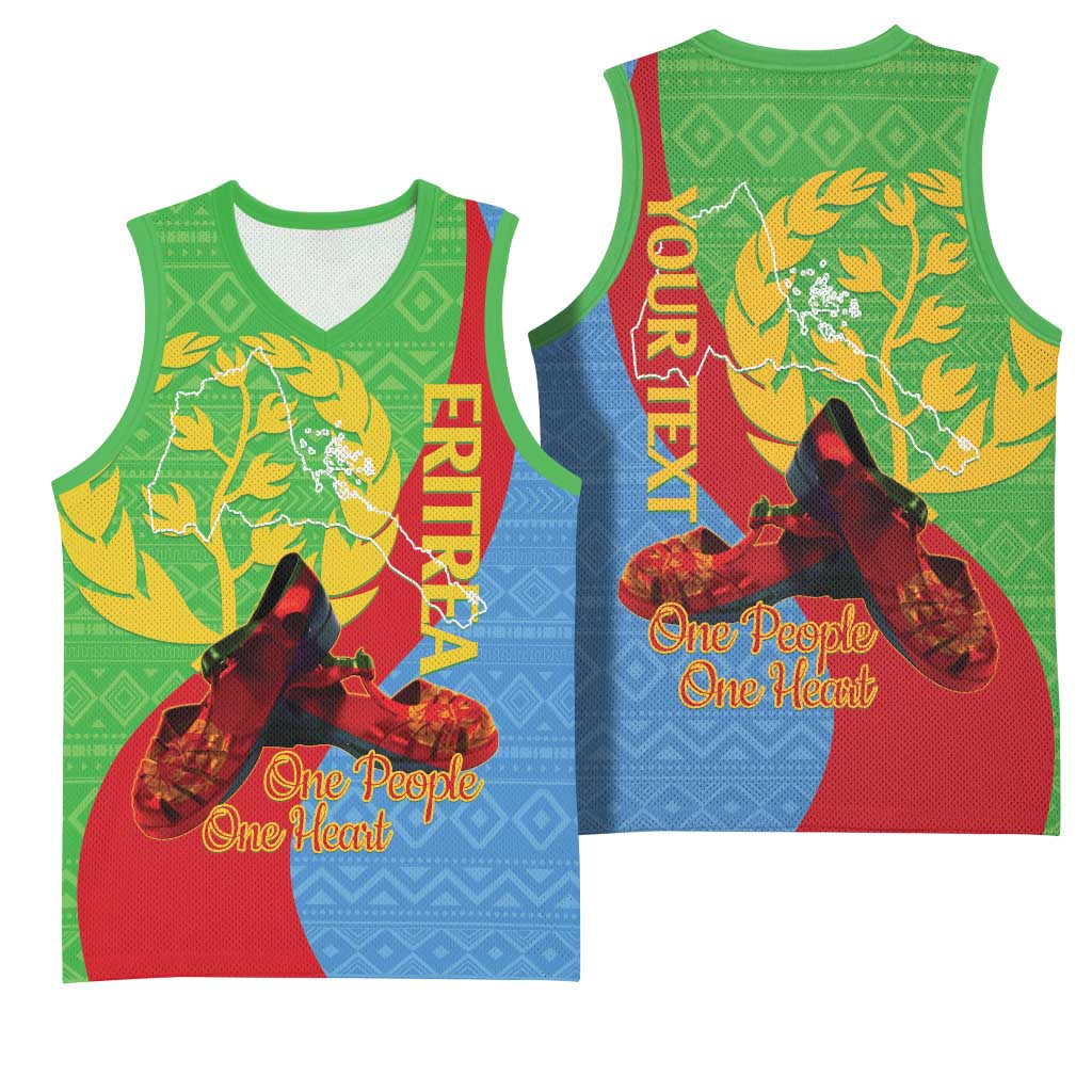 Personalised Eritrea Independence Day Basketball Jersey Shida Shoes Olive Branch African Pattern LT14