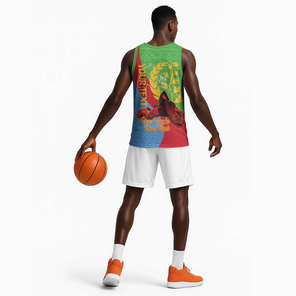 Personalised Eritrea Independence Day Basketball Jersey Shida Shoes Olive Branch African Pattern LT14